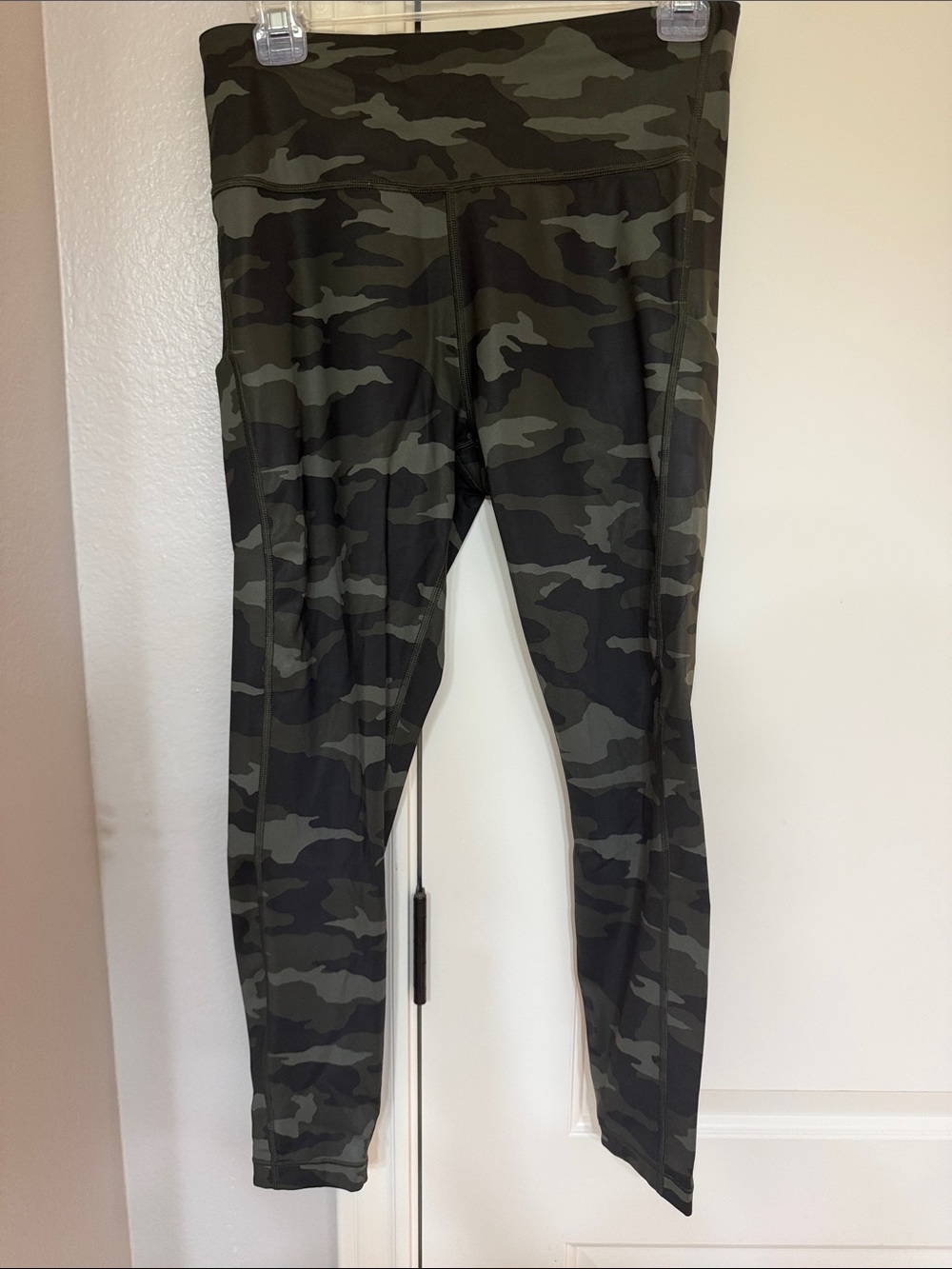 Athleta Olive & Dark Green Camo High-Rise Leggings
